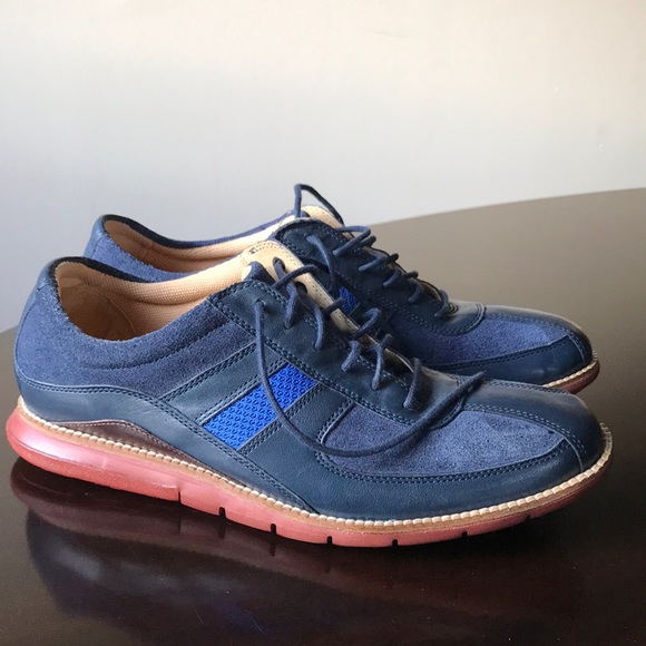 Cole Haan Blue Leather suede trim 8M laceup oxford